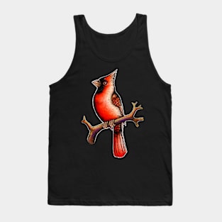 Red Cardinal bird male Tank Top